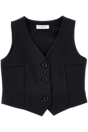 black cotton gilet PHILOSOPHY KIDS | I1E3055133P050